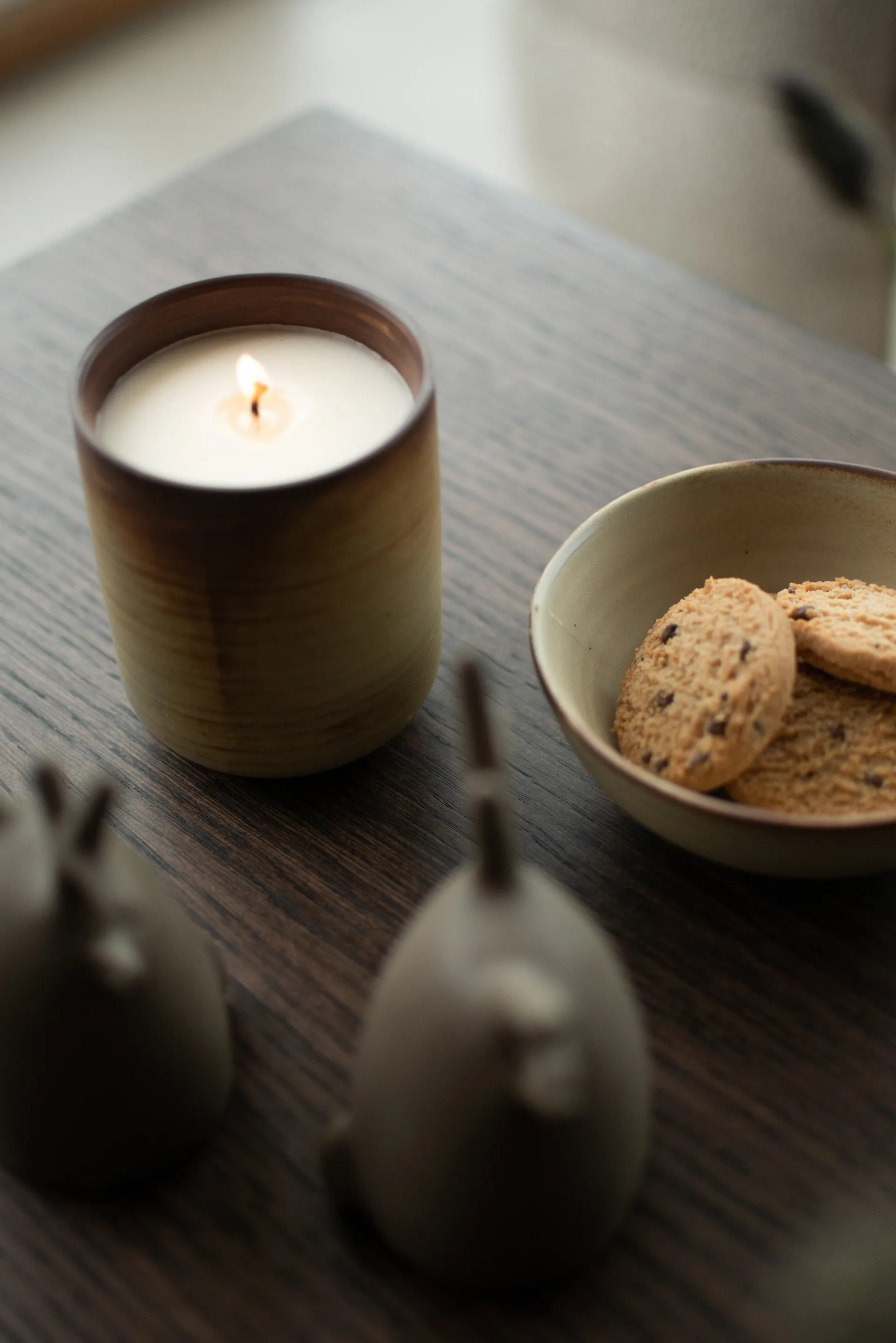 Świeca zapachowa Burn, 60h, Kremowo-brązowy DBKD