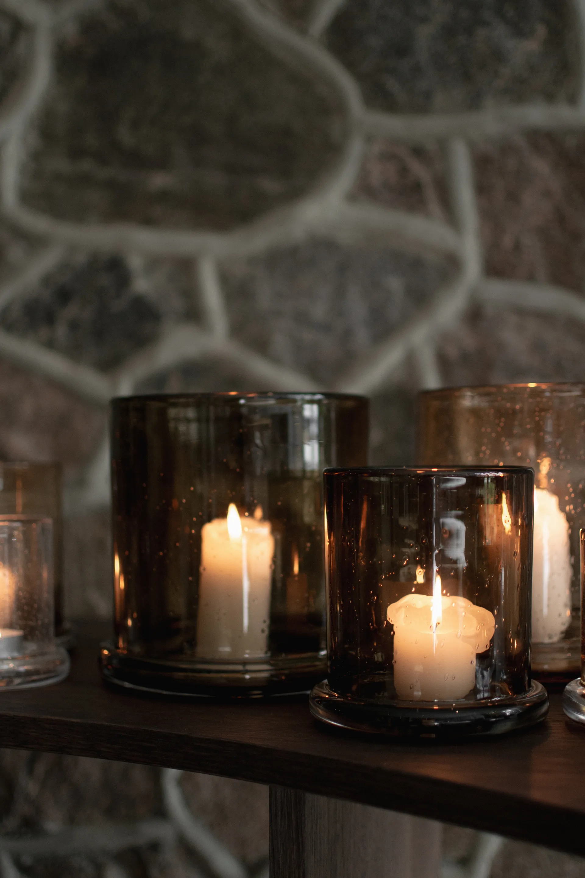 Świecznik Bubble Ø10 cm, Brown DBKD