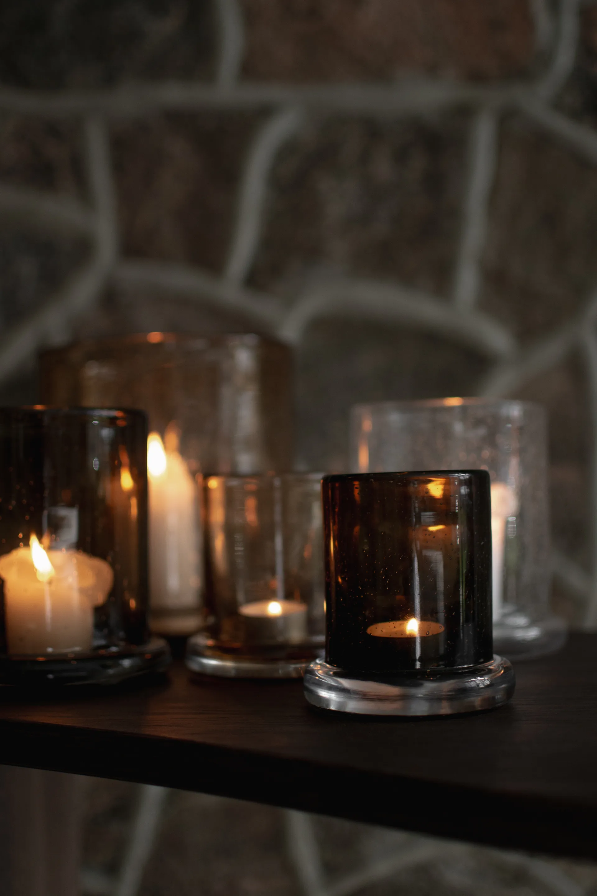 Świecznik Bubble Ø14 cm, Brown DBKD