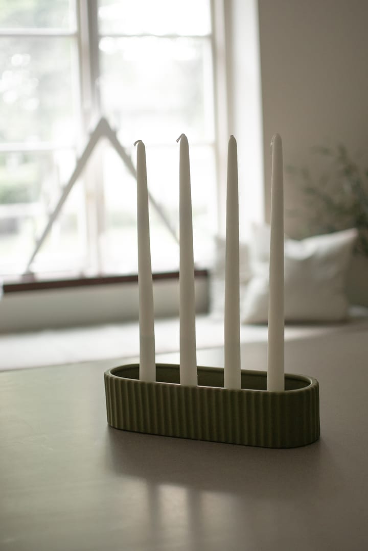 Świecznik Stripe 30 cm, Zielony DBKD