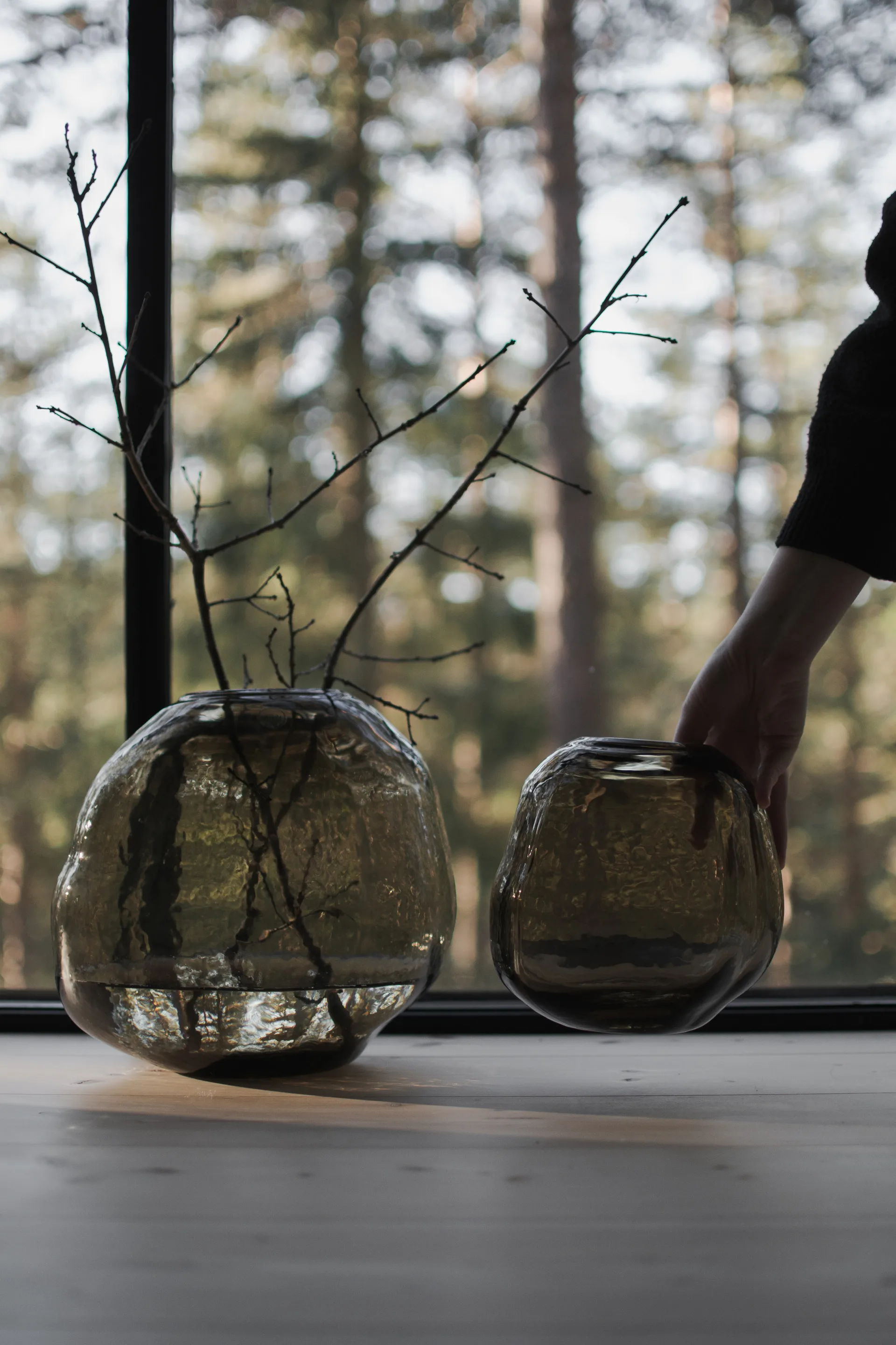 Wazon Pebble, Brązowy, mały Ø20 cm DBKD