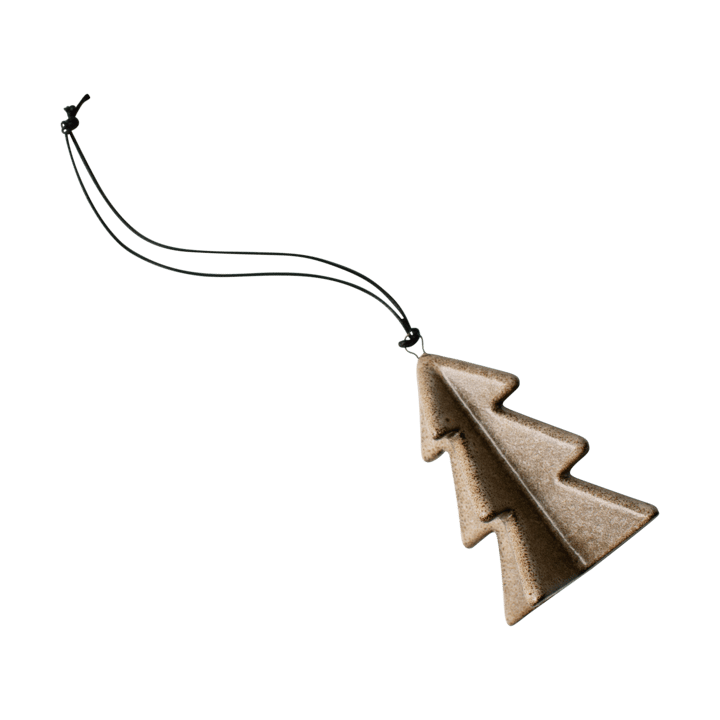 Zawieszka dekoracyjna, choinka 7 cm - Beżowy - DBKD