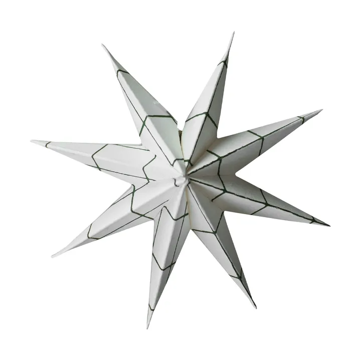 Zawieszka dekoracyjna Paper winter star - Square white, small, Ø9 cm - DBKD
