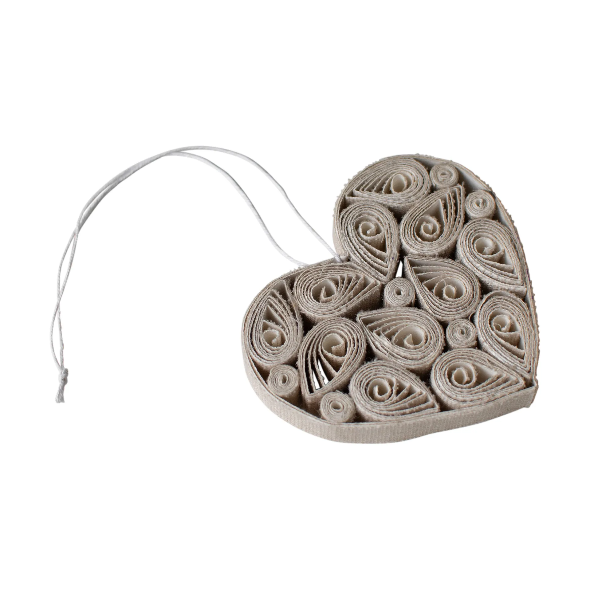 Zawieszka dekoracyjna papiera serce 8 cm, Kremowy DBKD