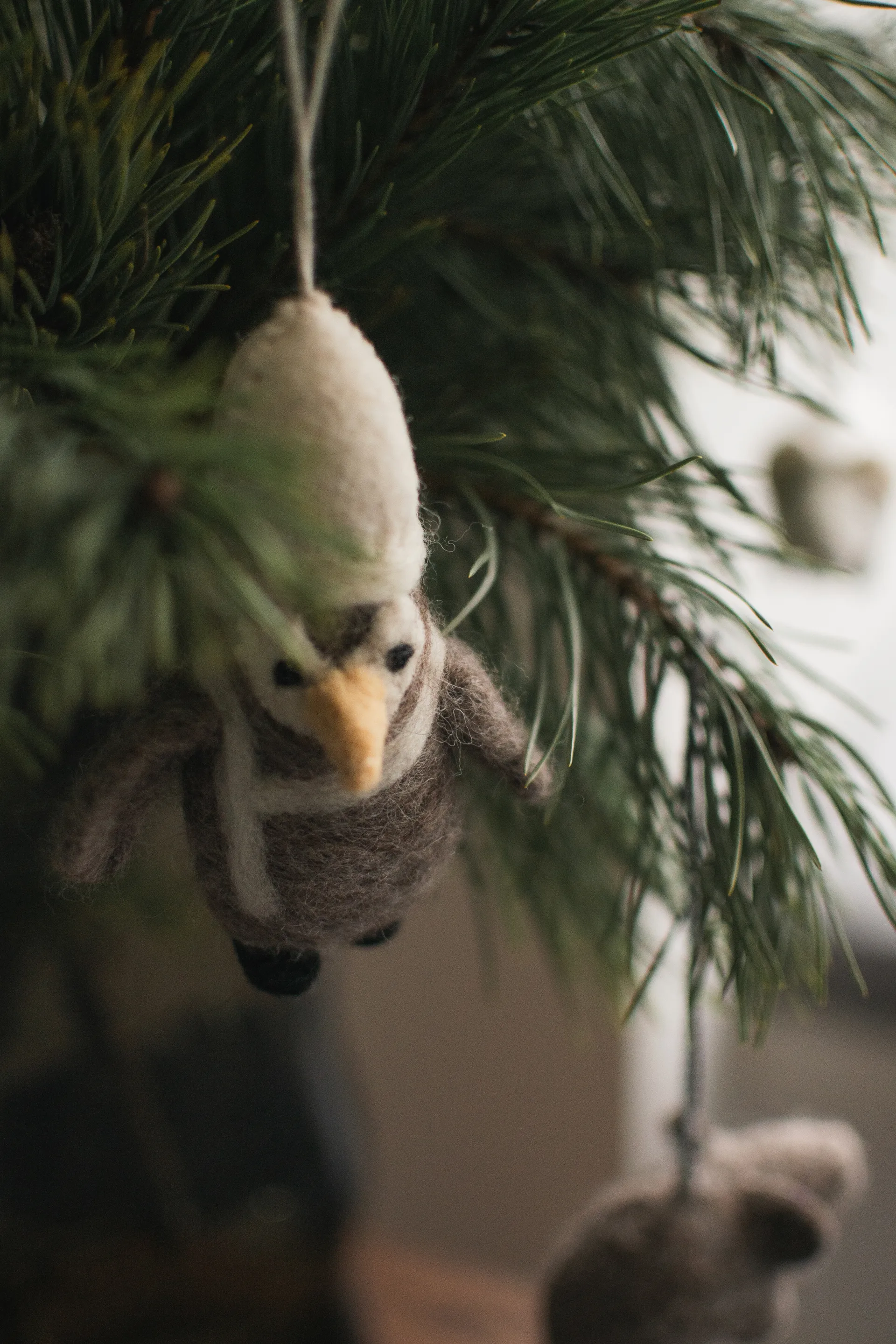 Zawieszka dekoracyjna, pingwin, Beżowo-biały DBKD