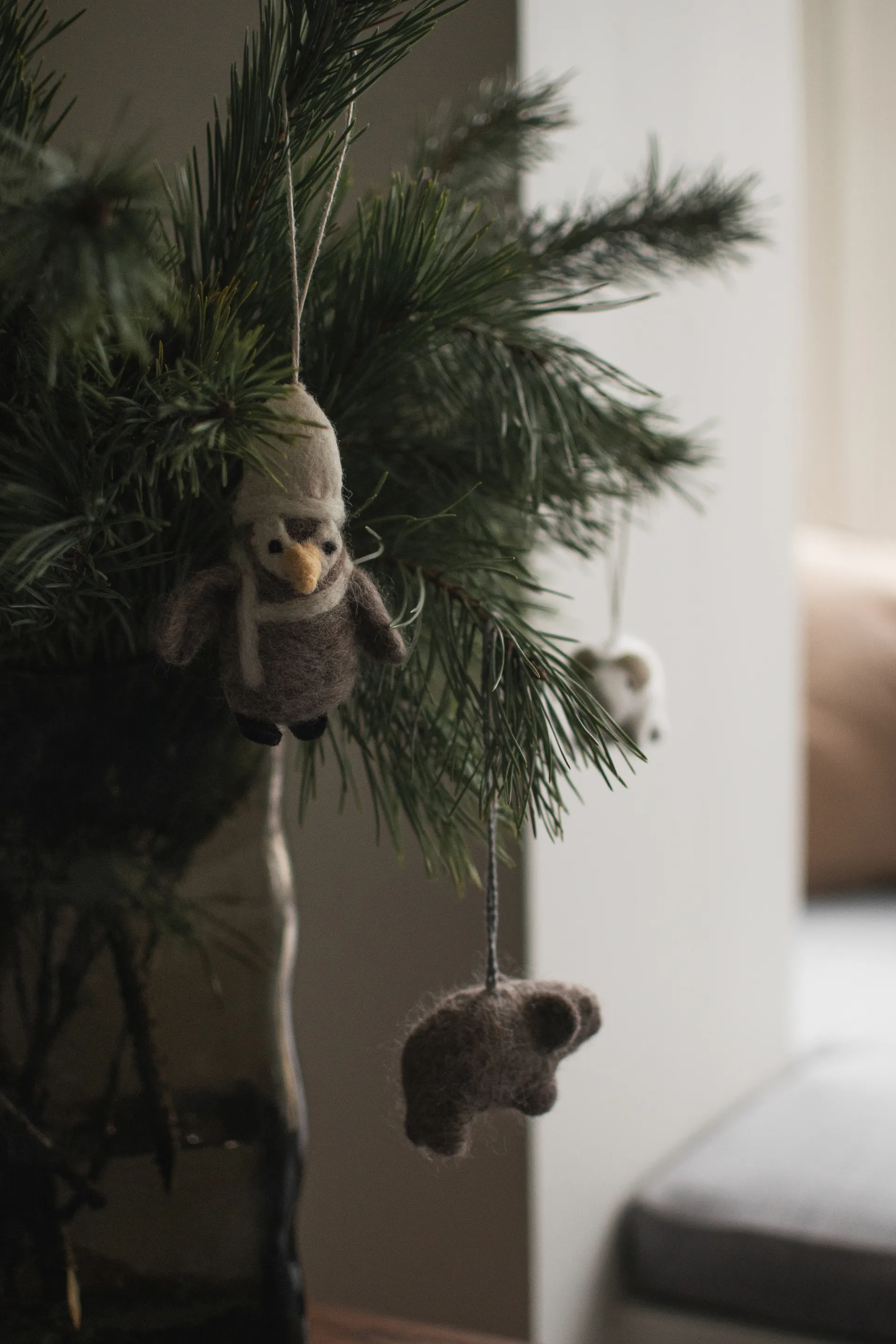 Zawieszka dekoracyjna, pingwin, Beżowo-biały DBKD