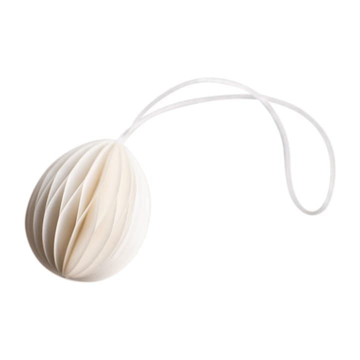 Zawieszka wielkanocna Ovoid papierowa small 4 cm - White - DBKD