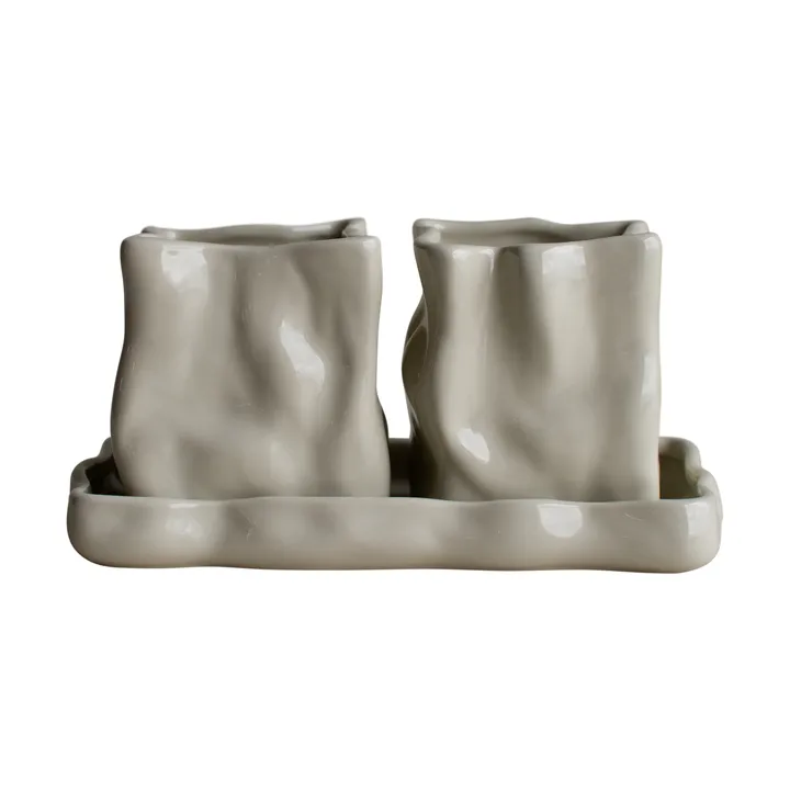 Zestaw doniczek Herb 3 części - Creme - DBKD