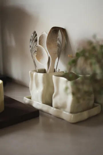 Zestaw doniczek Herb 3 części - Creme - DBKD