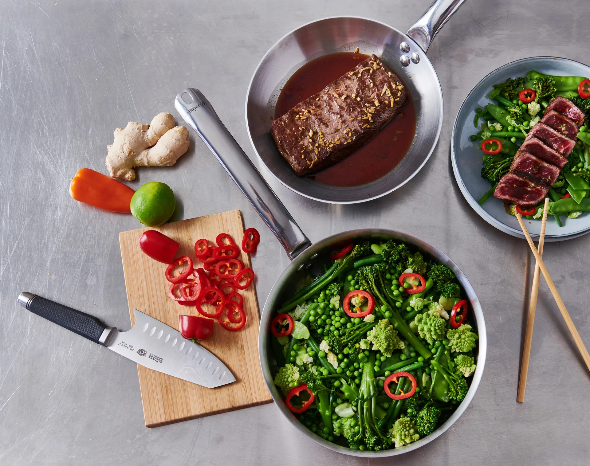 Alchimy patelnia sauté ze stali nierdzewnej, Ø24 cm De Buyer