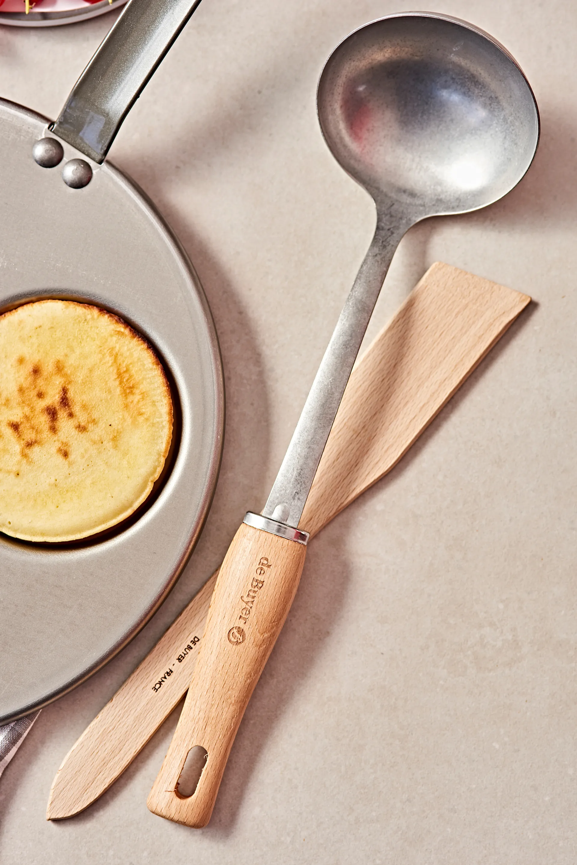 De Buyer B Bois chochla do zupy z drewnianą rączką, Nierdzewny stal De Buyer