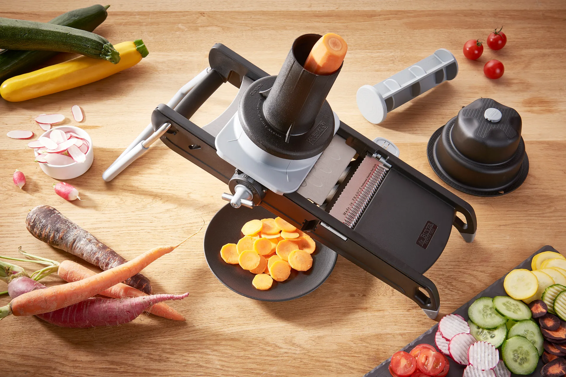 Zestaw do krojenia Gravity dodatek do krajalnicy de Buyer, Czarny De Buyer