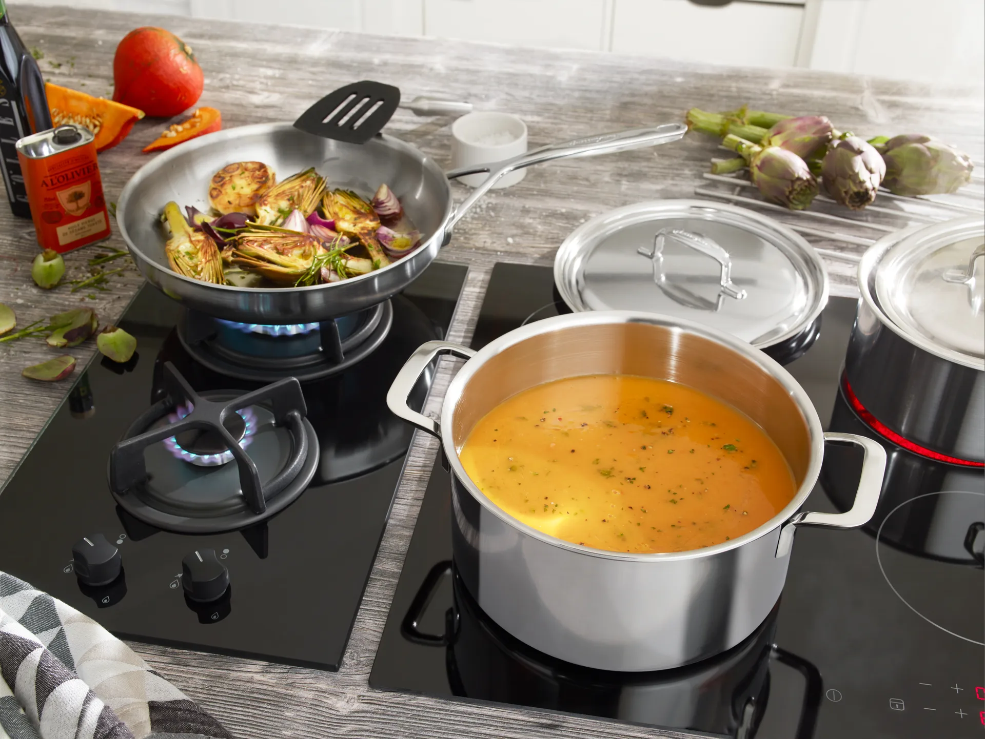 Demeyere 5-plus patelnia ze stali nierdzewnej 5-ply, Ø24 cm Demeyere