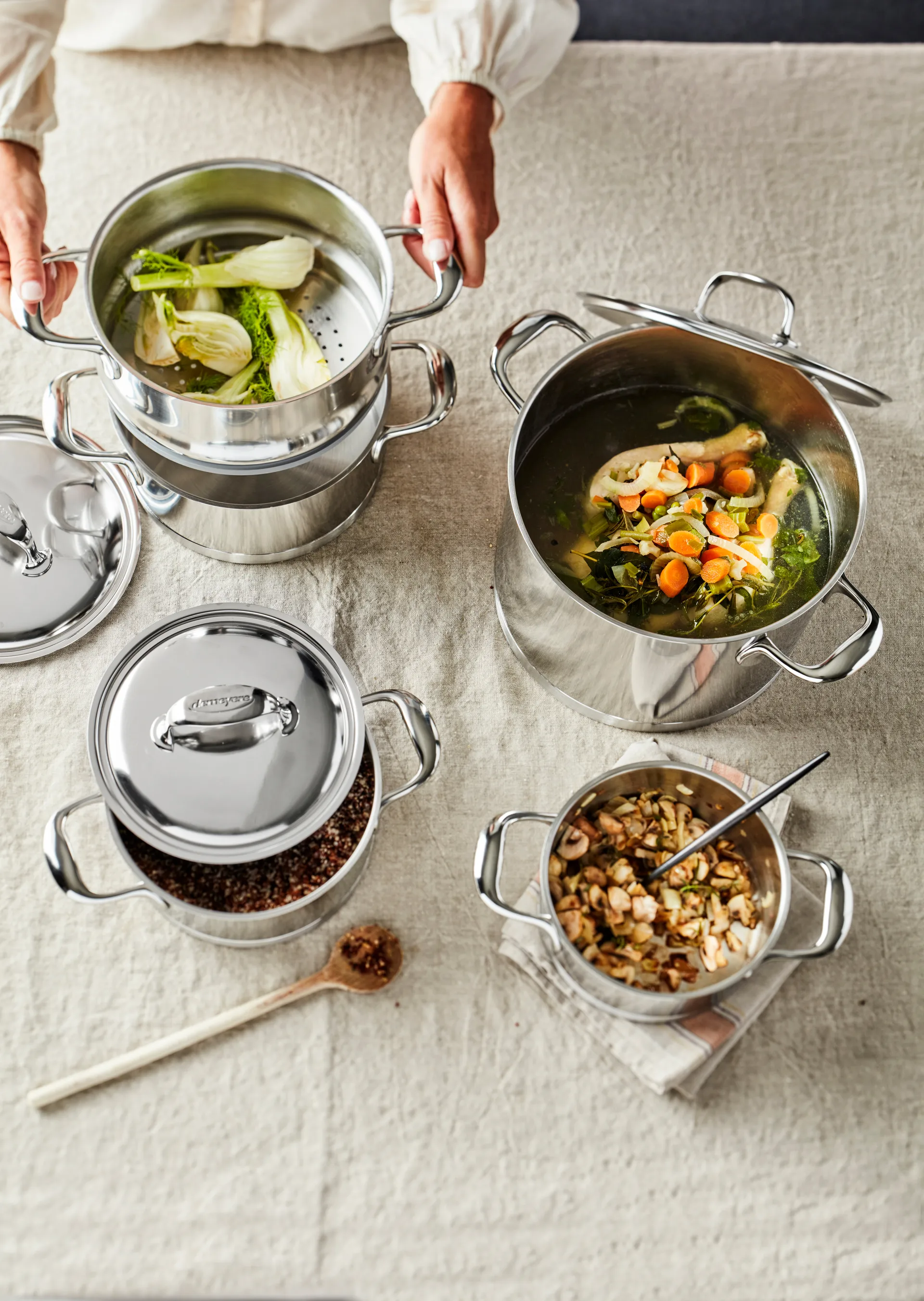 Demeyere Atlantis 7 garnek wysoki ze stali nierdzewnej, 5 L Demeyere