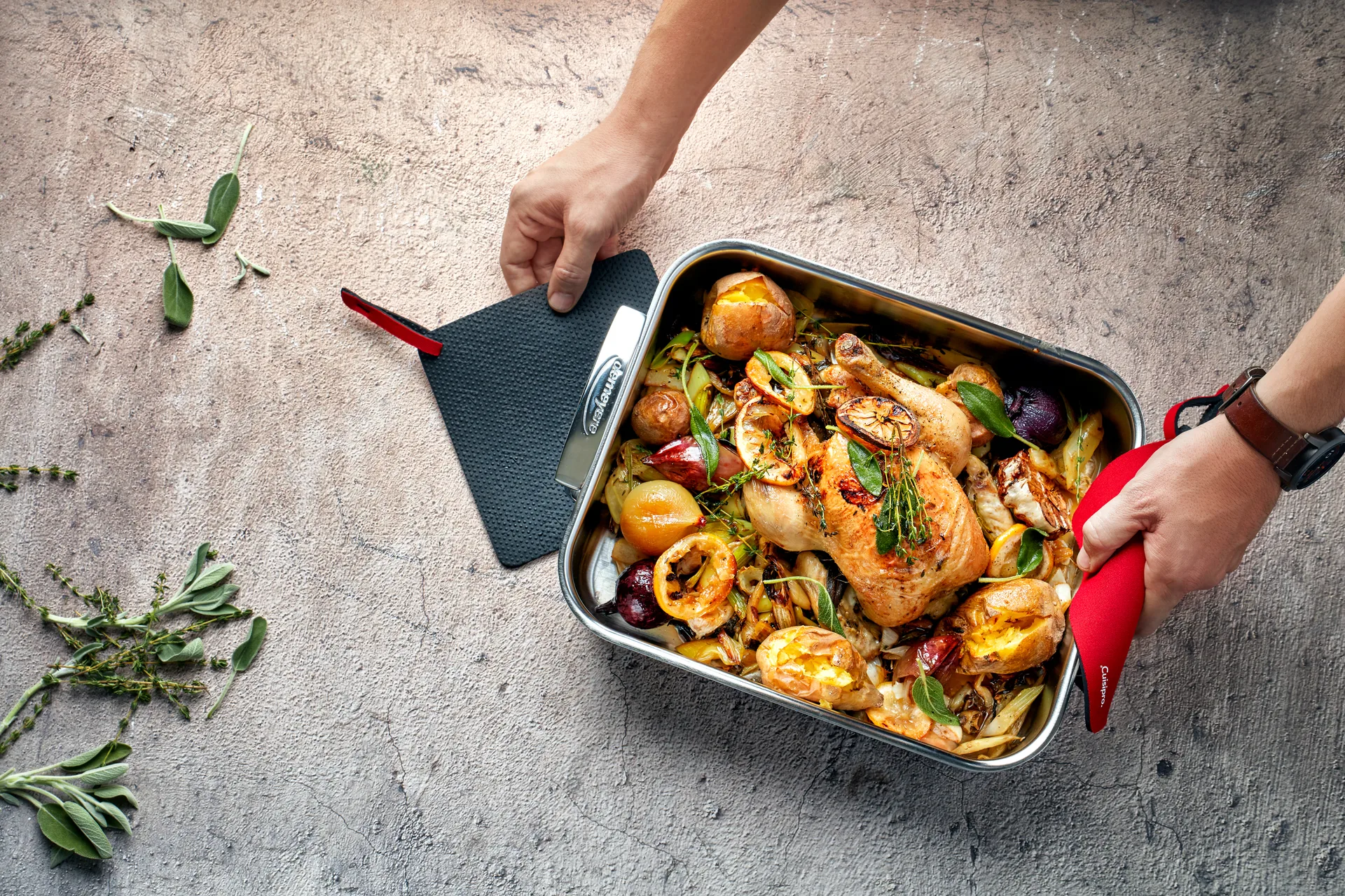 Specialties 5 forma do pieczenia ze stali nierdzewnej 5-ply, 32x26,5x7 cm Demeyere