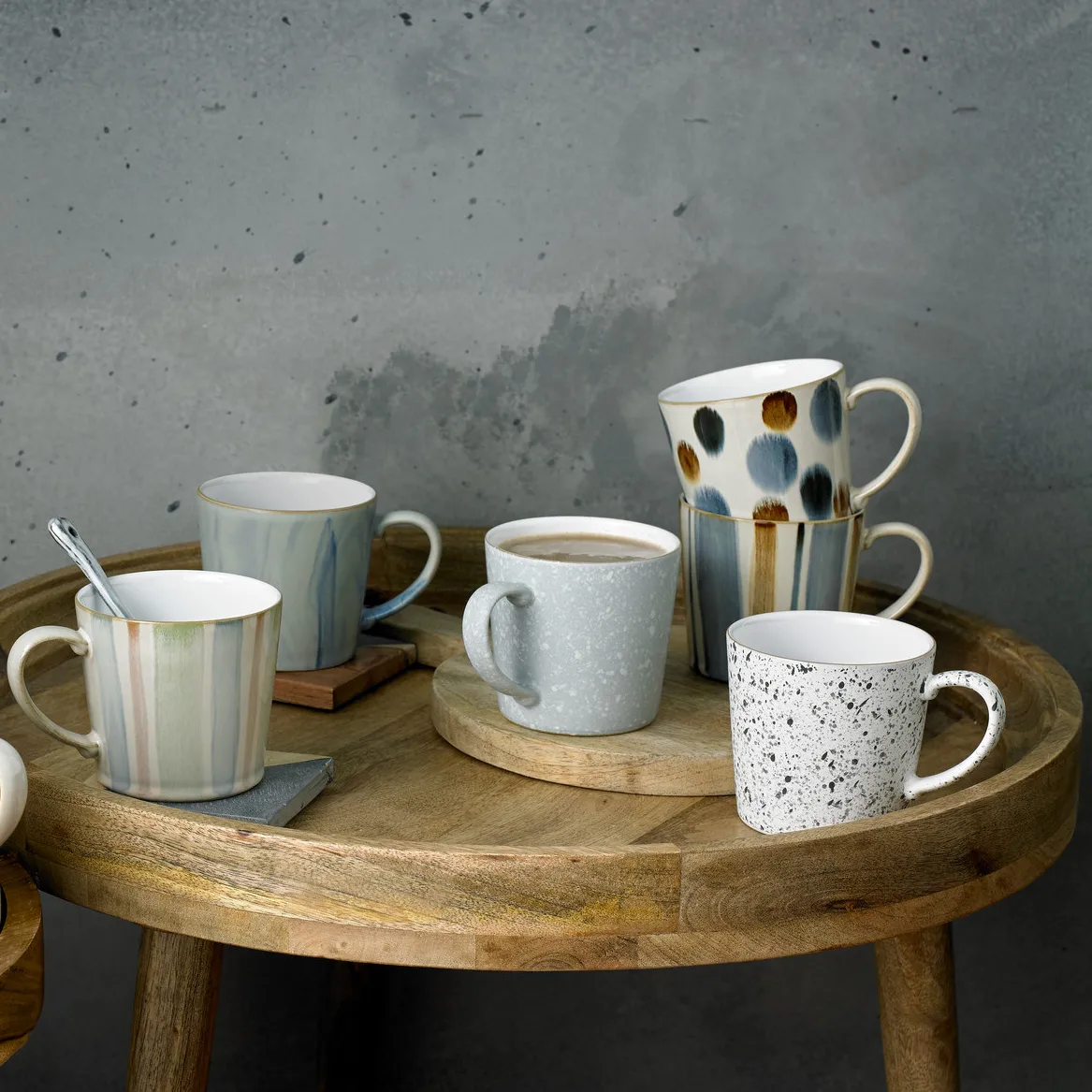 Denby Stripe kubek 400 ml, brązowy Denby