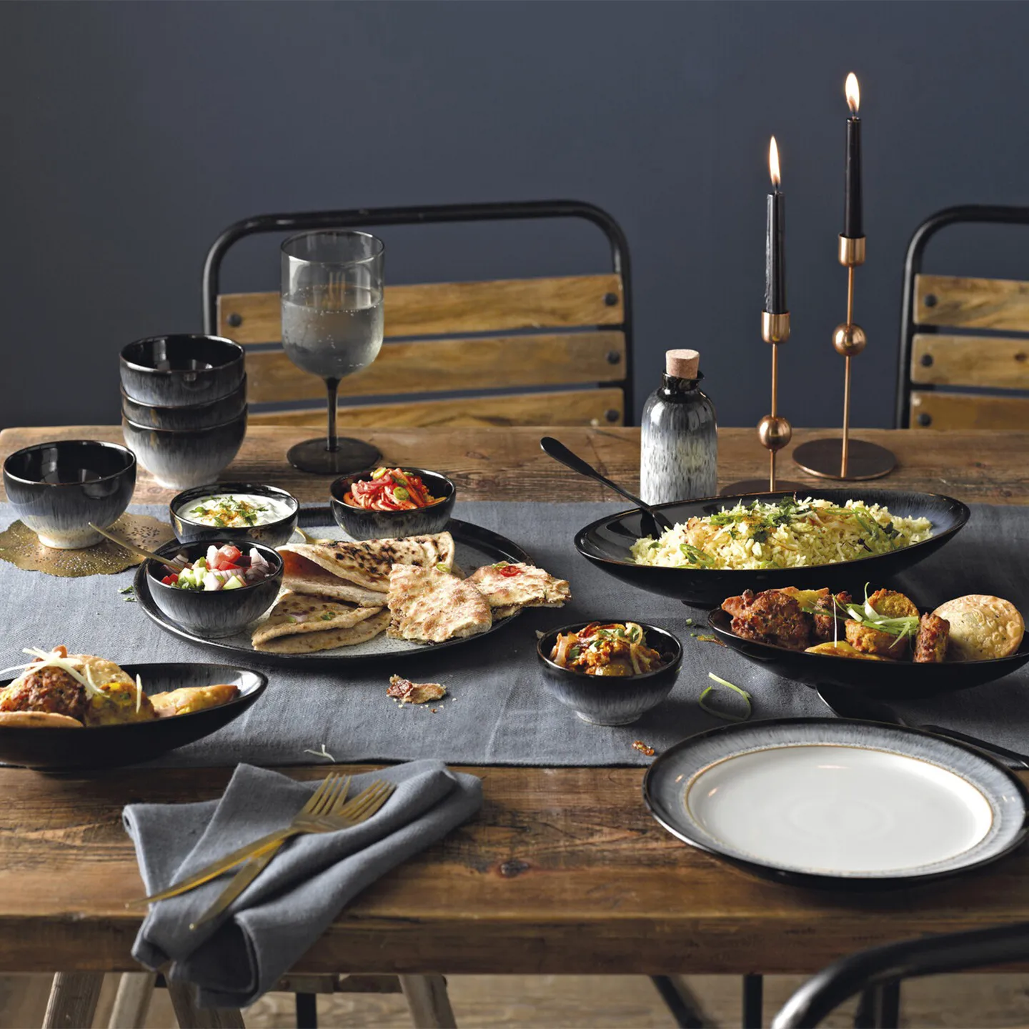 Halo miska 10,5 cm, Niebieski-szary-czarny Denby