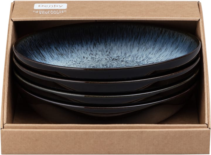 Halo pasta miska 22 cm 4 szt, Niebieski-szary-czarny Denby