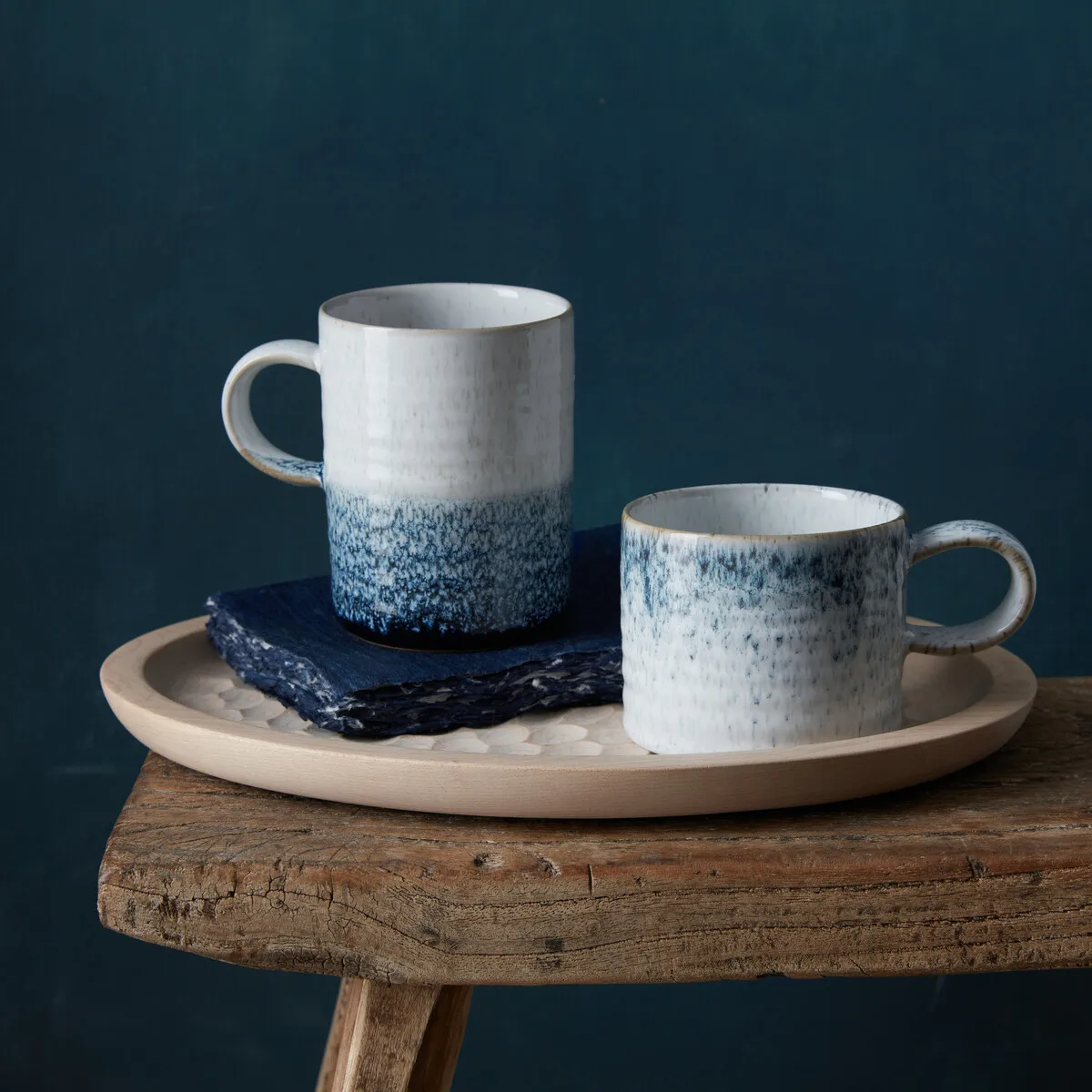 Kubek Kiln blue ridged, 410 ml Denby