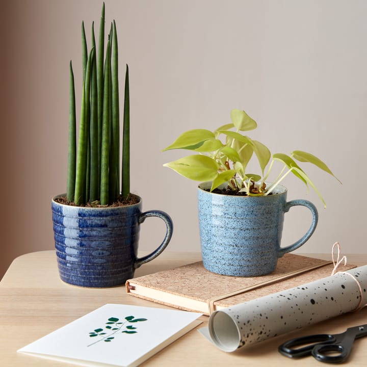 Studio Blue ryflowany kubek 400 ml, Flint-chalk Denby