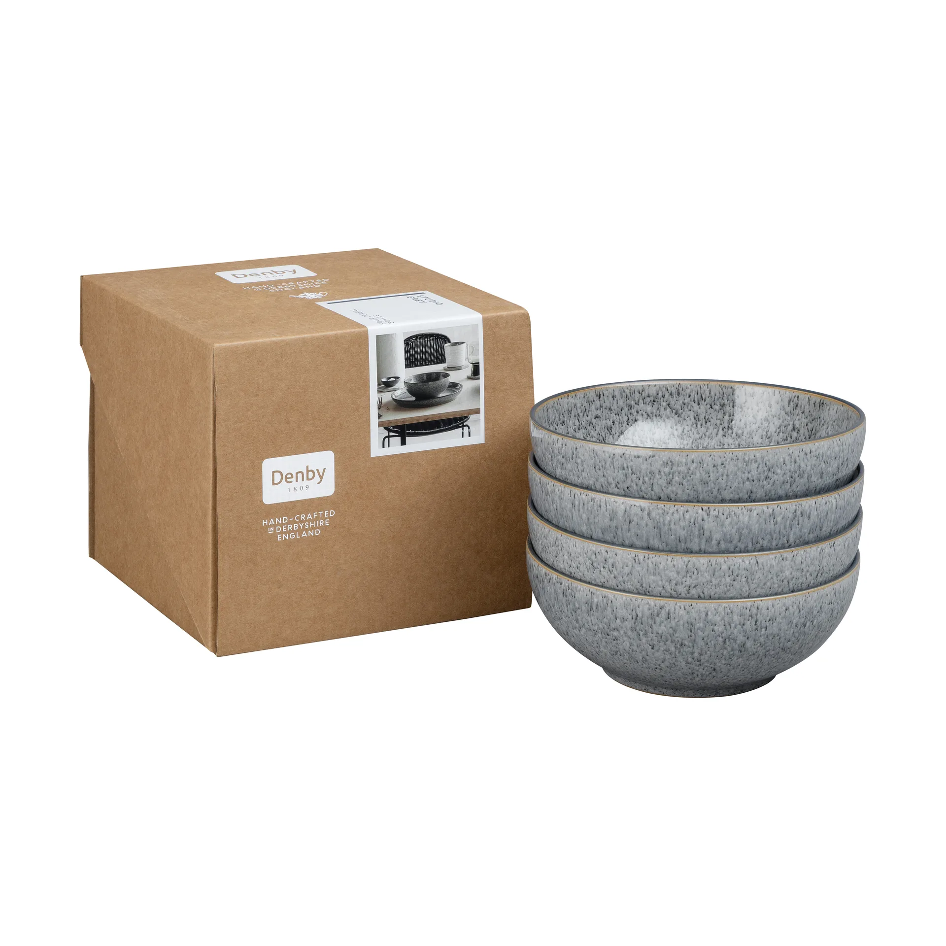 Studio Grey coupe miseczka na płatki 17 cm 4-pack, Granite Denby