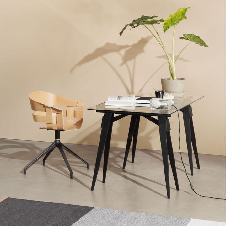 Arco biuro, biały lakier, wł. szuflada, szklany top Design House Stockholm