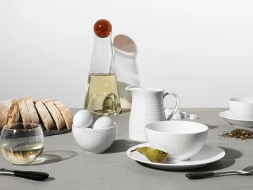 Blond miska mała 300 ml - paski - biały - Design House Stockholm