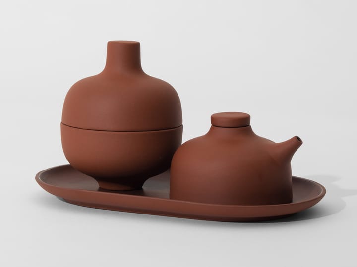 Dzbanek na sos sojowy Sand 12 cl - Red clay - Design House Stockholm