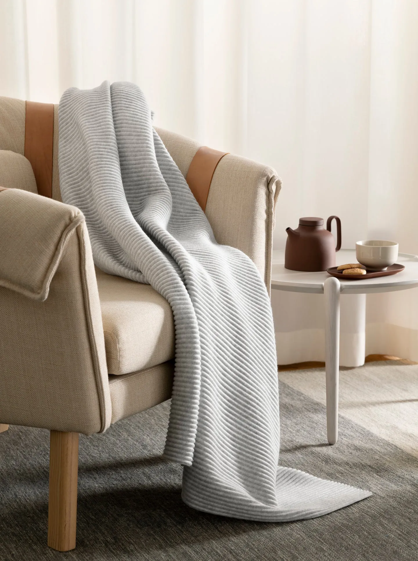 Koc Pleece 140x160 cm, Jasnoszary Design House Stockholm