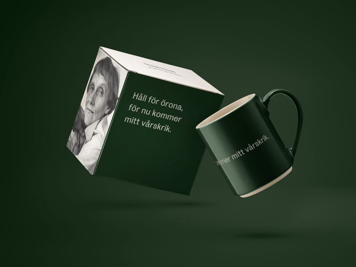 Kubek Astrid Lindgren, håll för örona, Tekst w języku szwedzkim Design House Stockholm