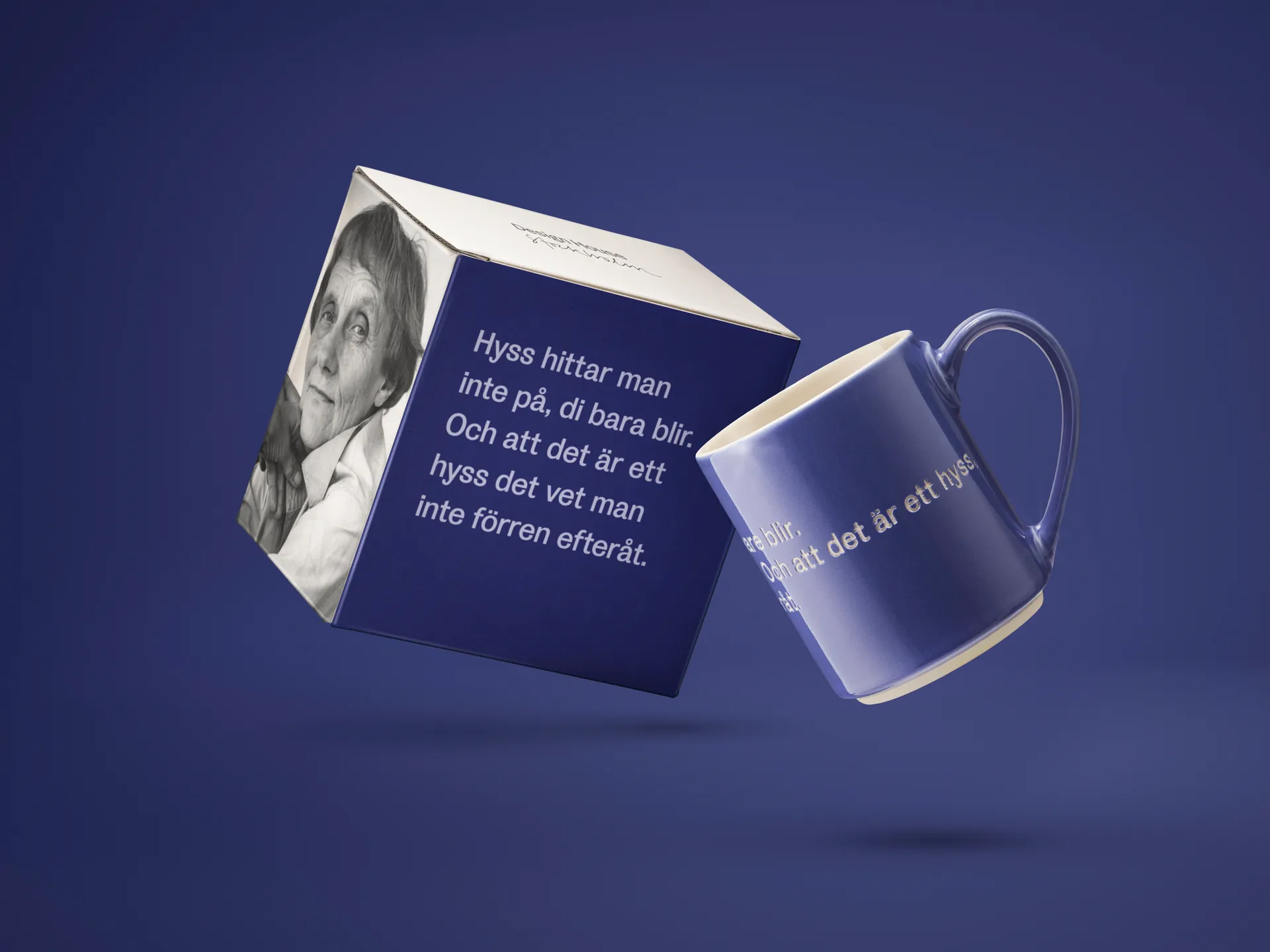 Kubek Astrid Lindgren, nie da się wymyślić zajawki, Tekst w języku szwedzkim Design House Stockholm