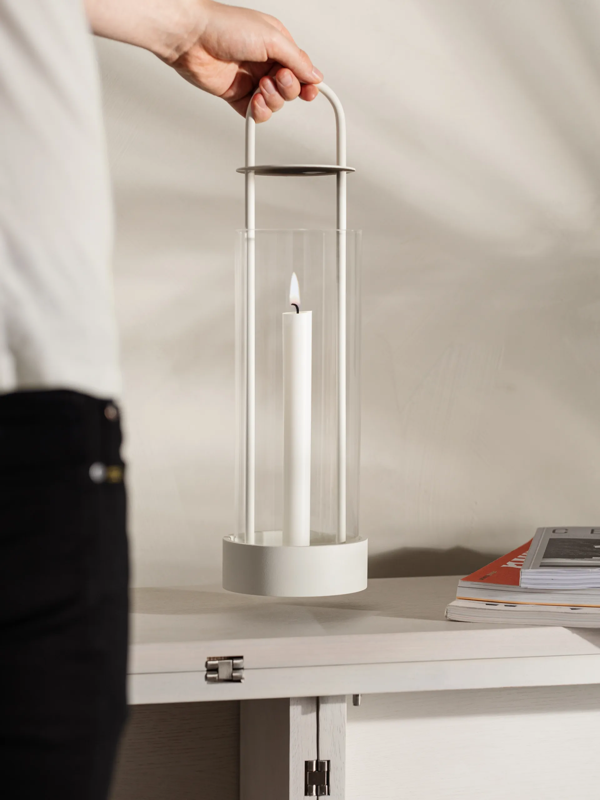 Latarnia Lotus Hurricane, biały Design House Stockholm