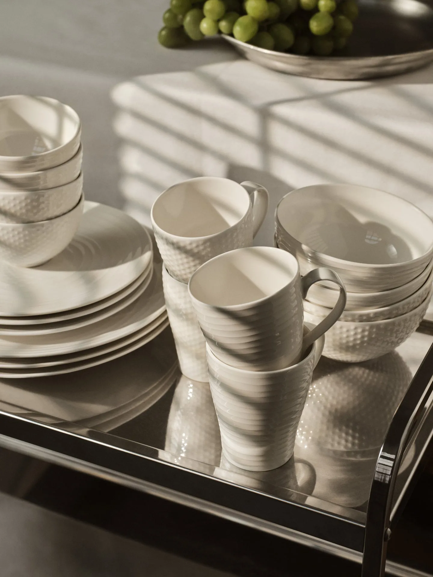 Miska Blond mała, paski - biały Design House Stockholm