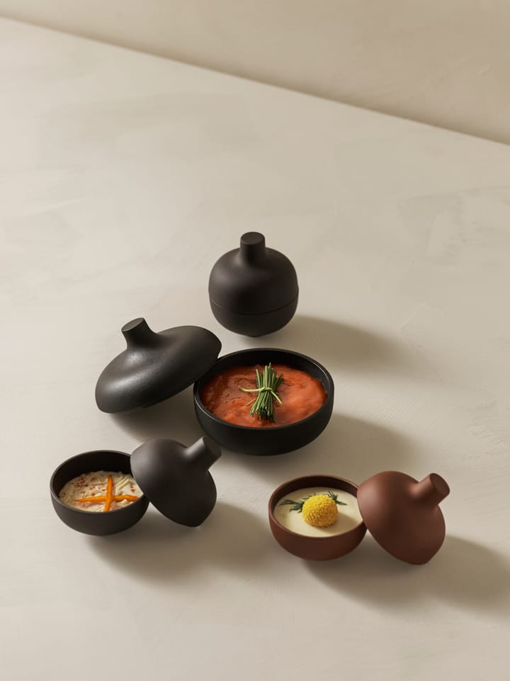 Miska z pokrywą Sand S Ø8,2 cm, Black clay Design House Stockholm