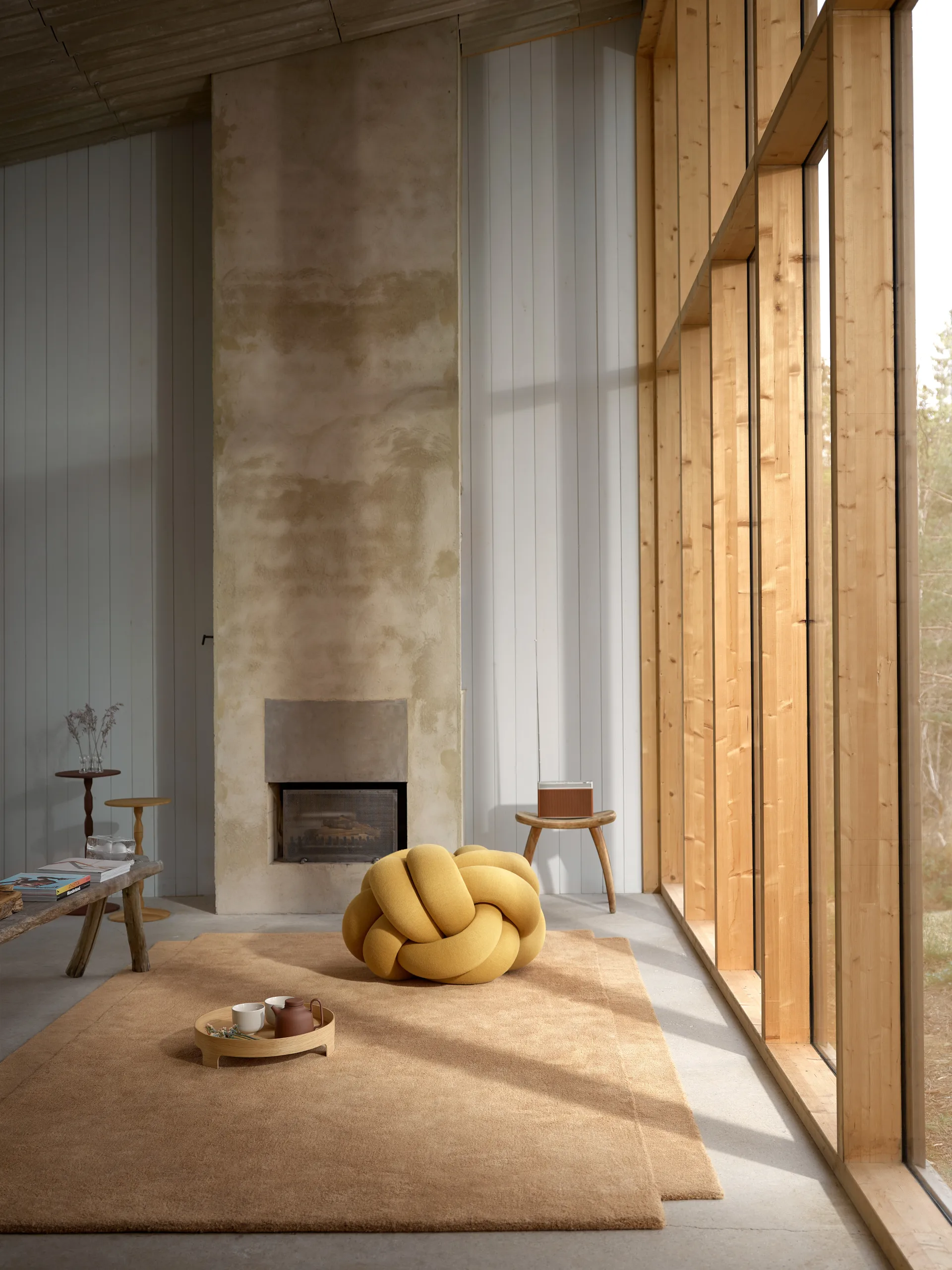 Poduszka Knot XL, Żółty Design House Stockholm