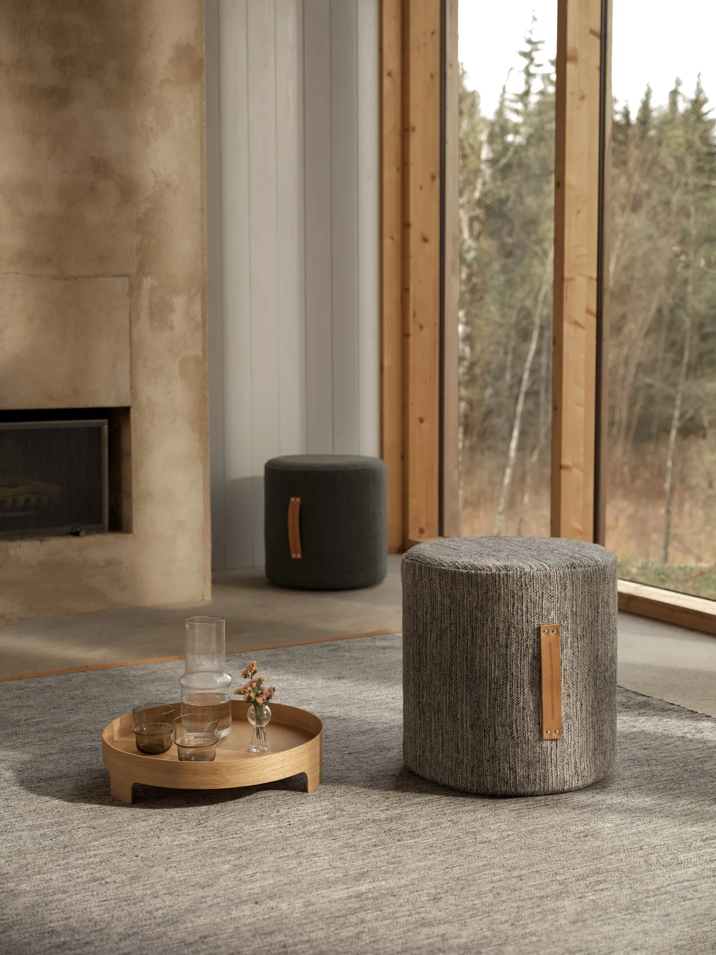 Pufa Björk wysoka, jasny szary Design House Stockholm