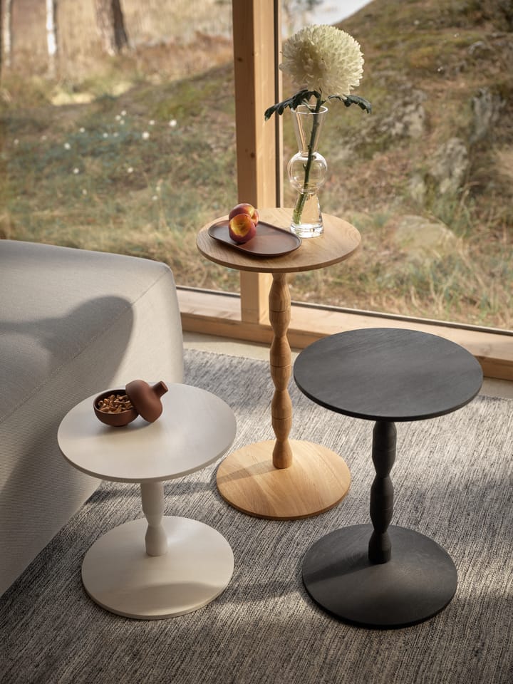 Stół Pedestal Ø31x67,5 cm, Stained white grey Design House Stockholm