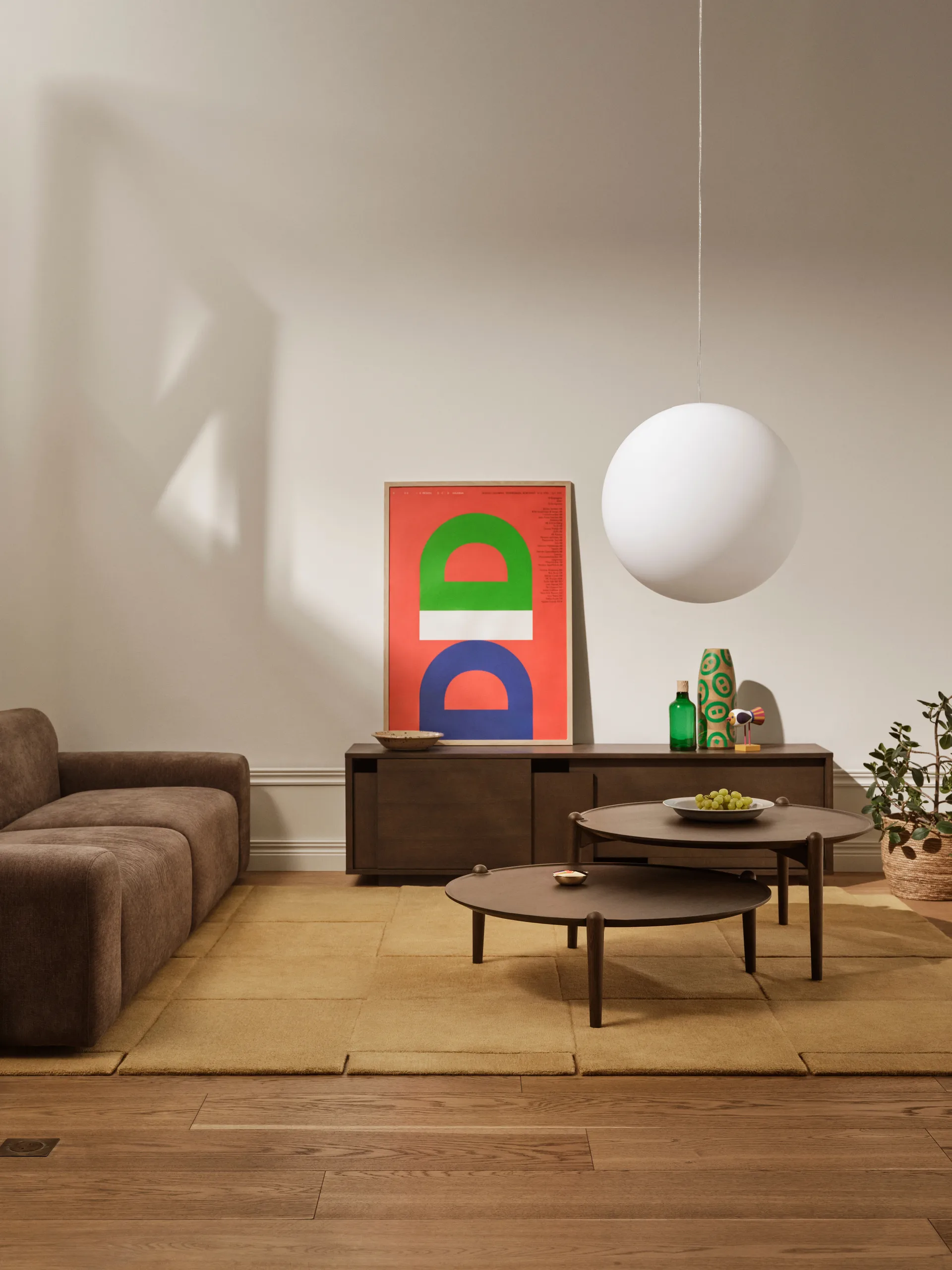 Stolik kawowy Aria, Ciemny dąb, Ø90×30 cm Design House Stockholm