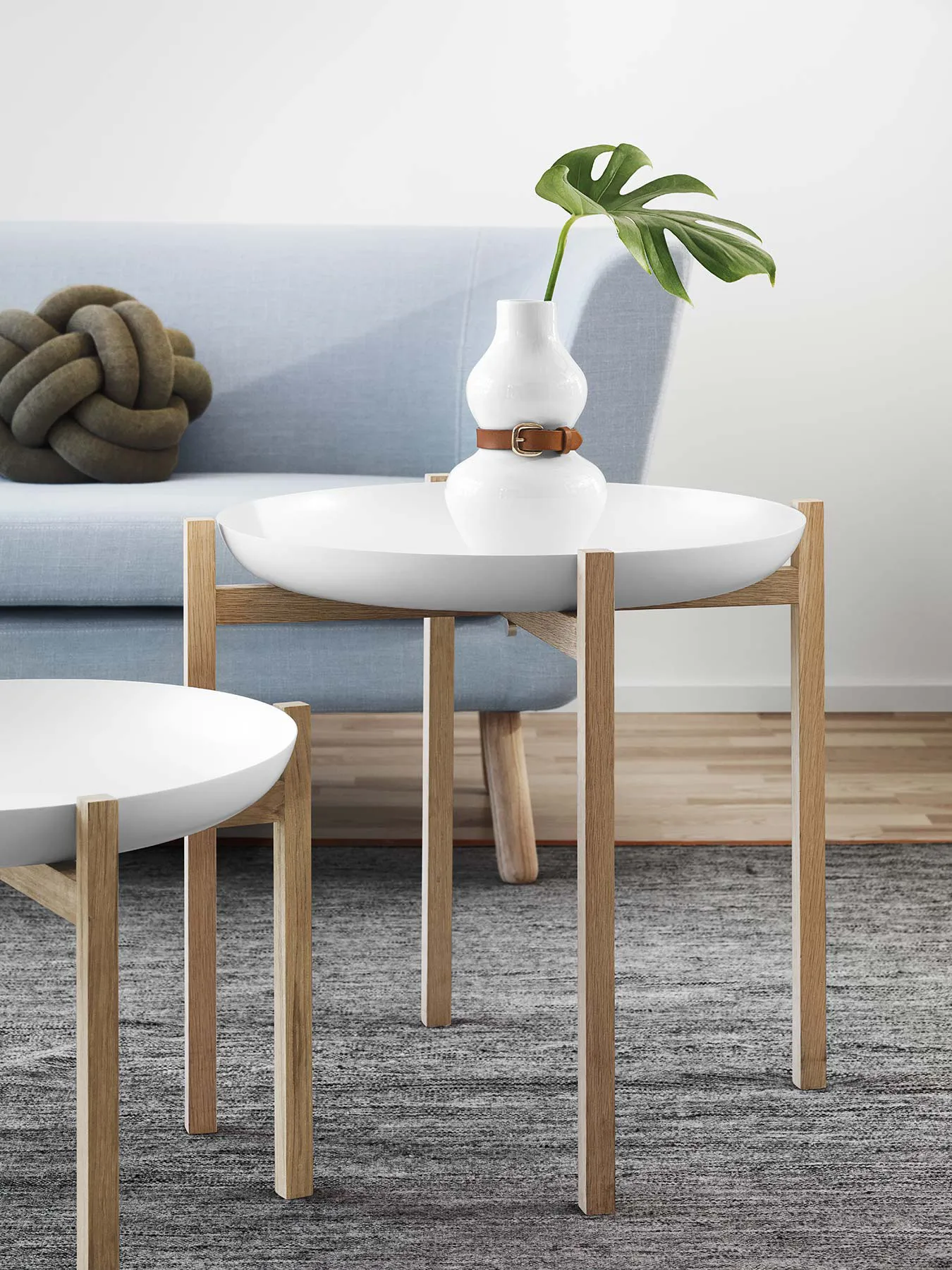 Stoliki boczne Tablo Table Set, Low White Design House Stockholm