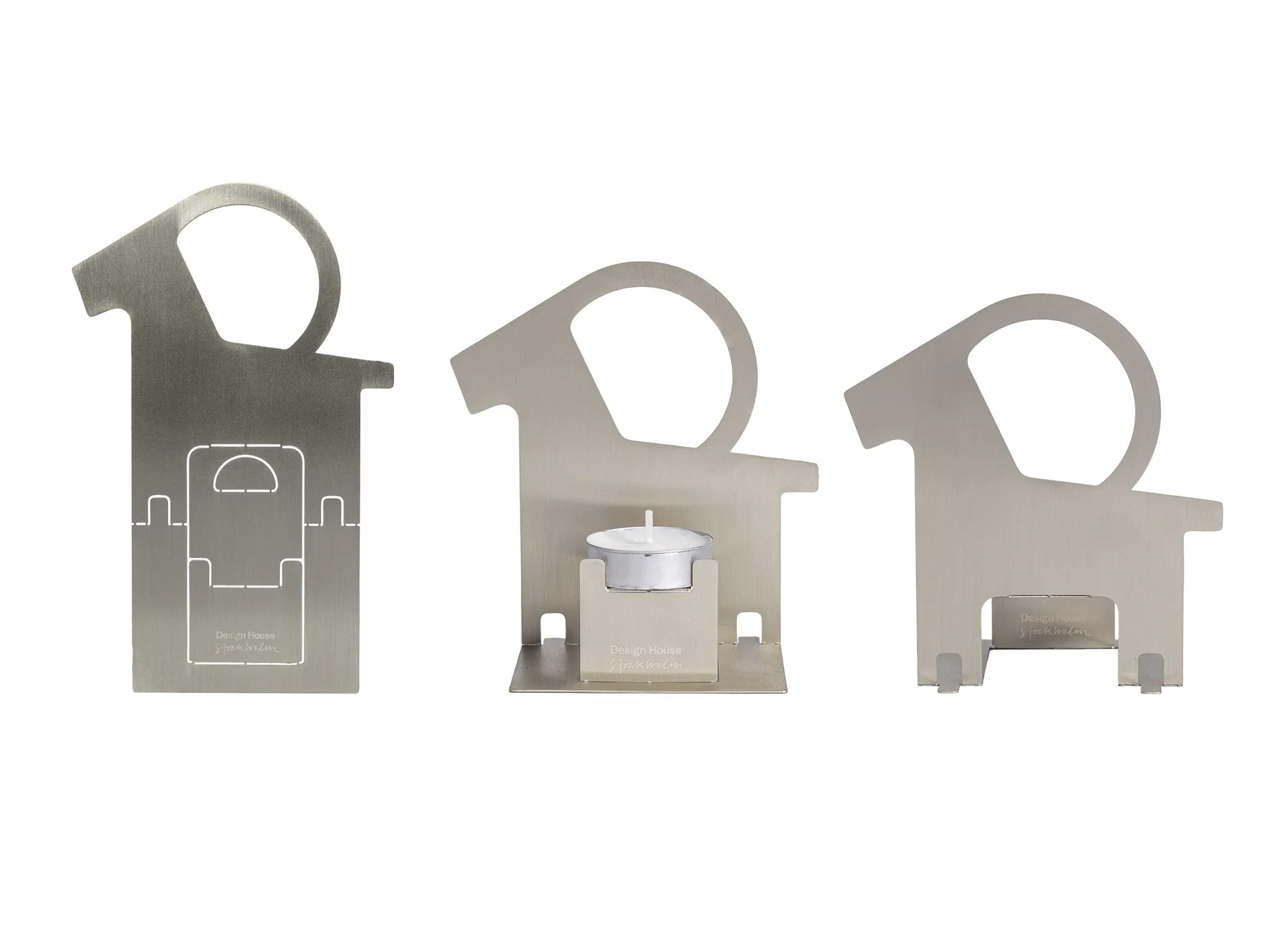 Świecznik świąteczny Pop-up w kształcie kozła, Stal nierdzewna Design House Stockholm