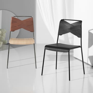 Torso krzesło - dąb, skóra naturalna, nogi chrom - Design House Stockholm