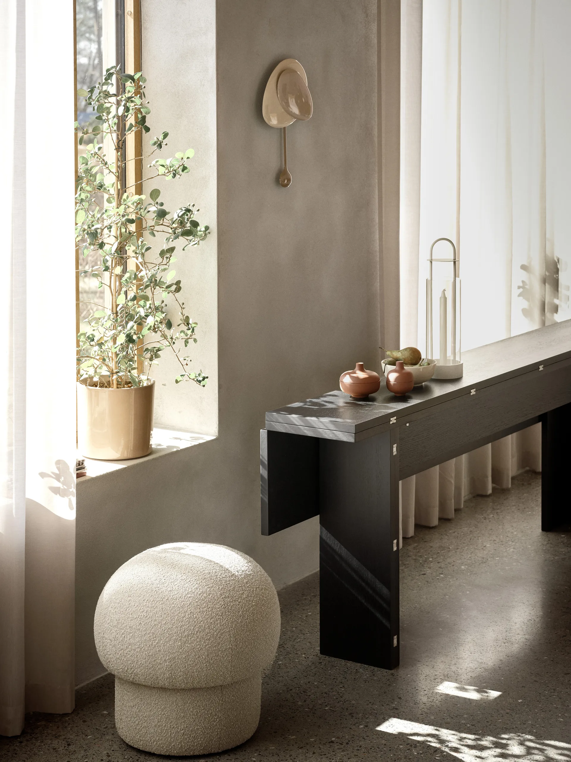Uno pufa Ø50 cm, Cream Design House Stockholm