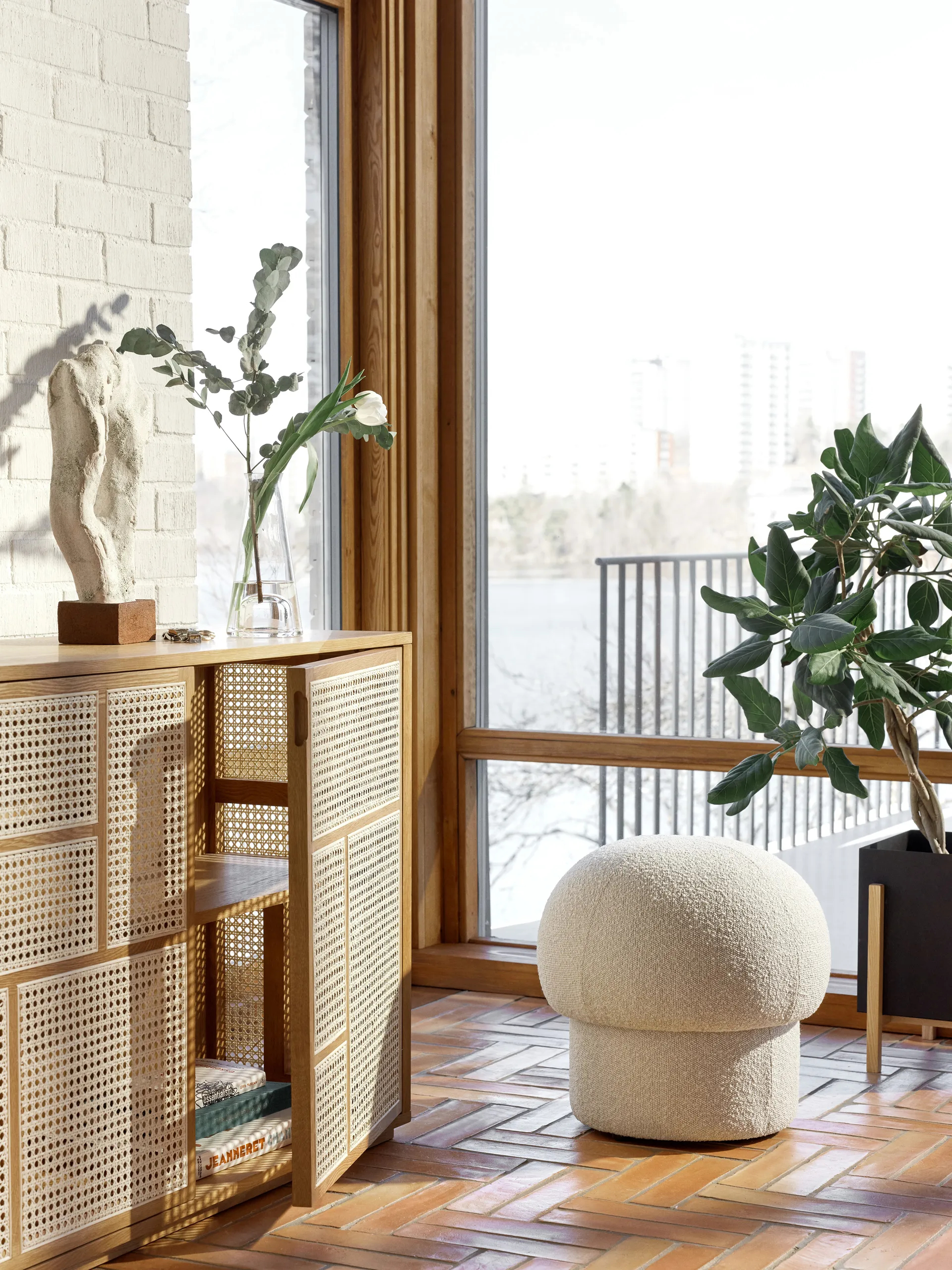 Uno pufa Ø50 cm, Cream Design House Stockholm