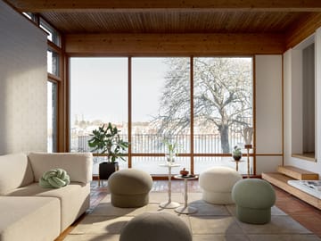 Uno pufa Ø65 cm - Cream - Design House Stockholm