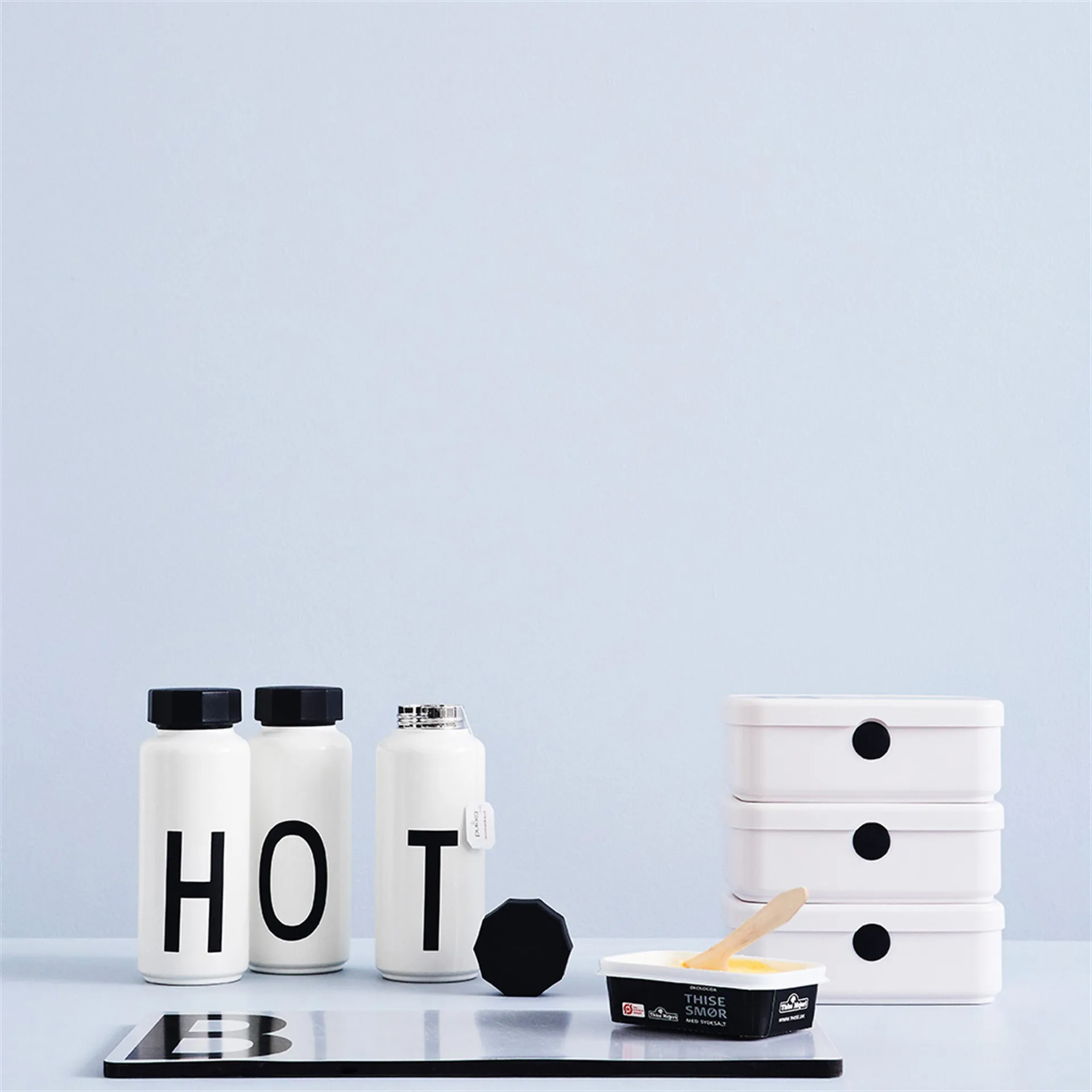 AJ Vintage Thermos Bottle, H Design Letters
