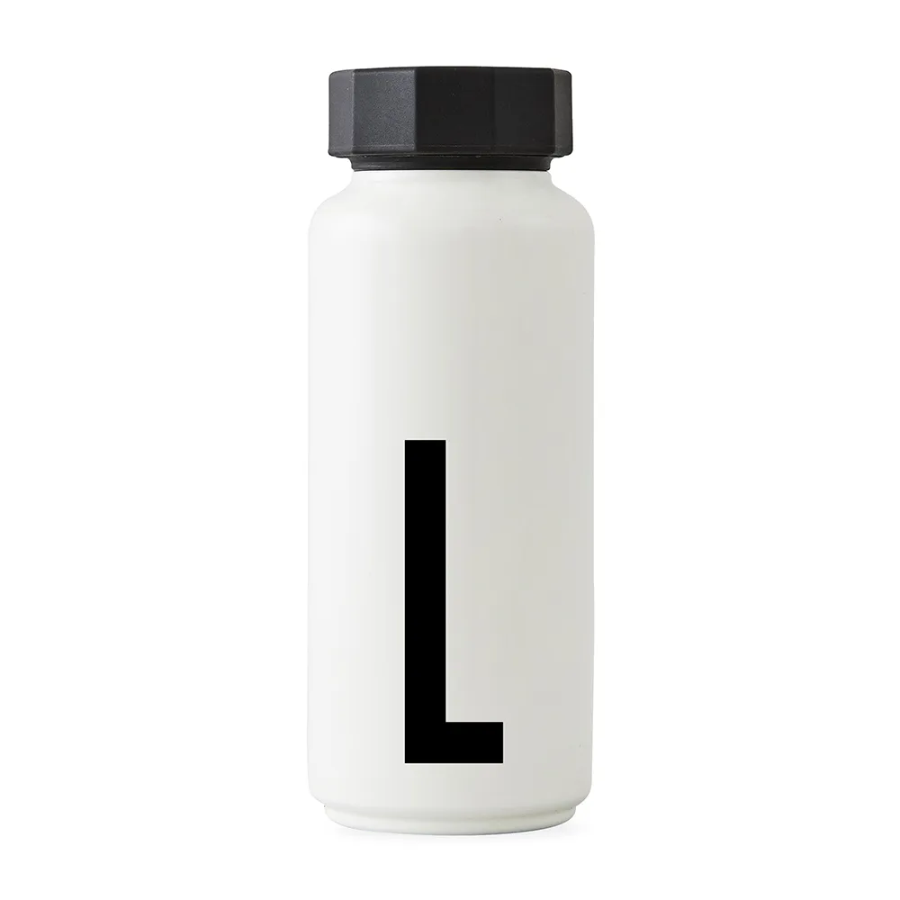 AJ Vintage Thermos Bottle, L Design Letters