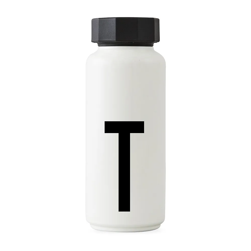 AJ Vintage Thermos Bottle, T Design Letters
