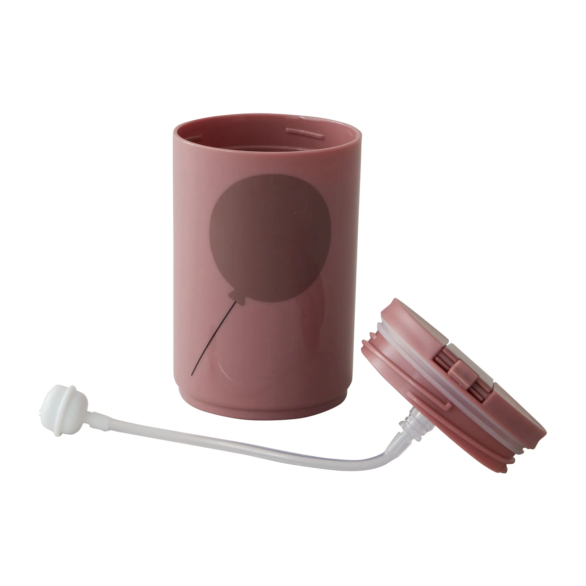 Design Letters kubek termiczny ze słomką 330 ml, Ash rose Design Letters