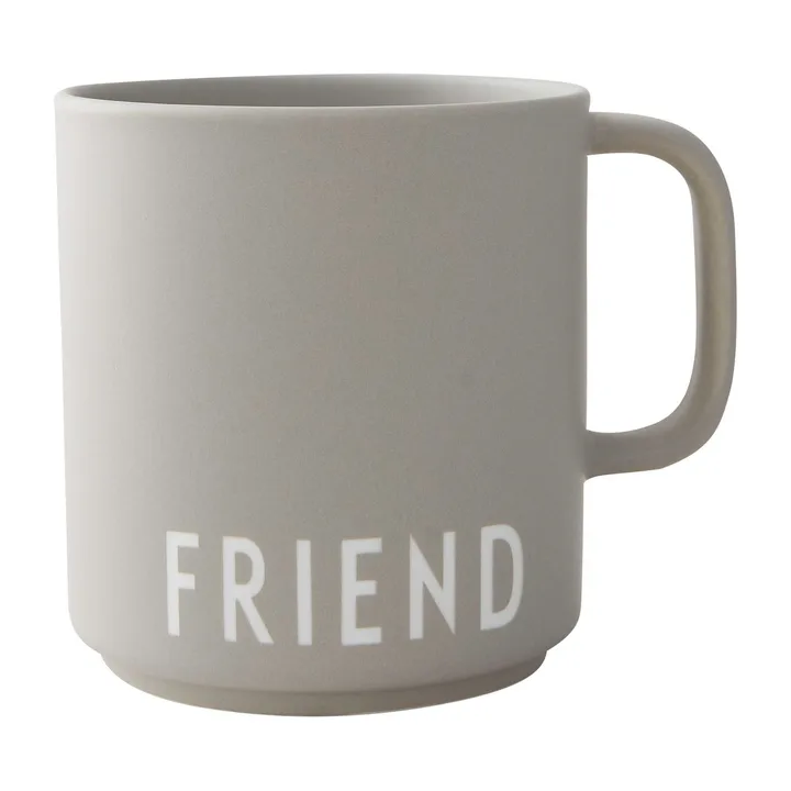 Design Letters kubek ulubiony z uchwytem 250 ml - Friend-grey - Design Letters