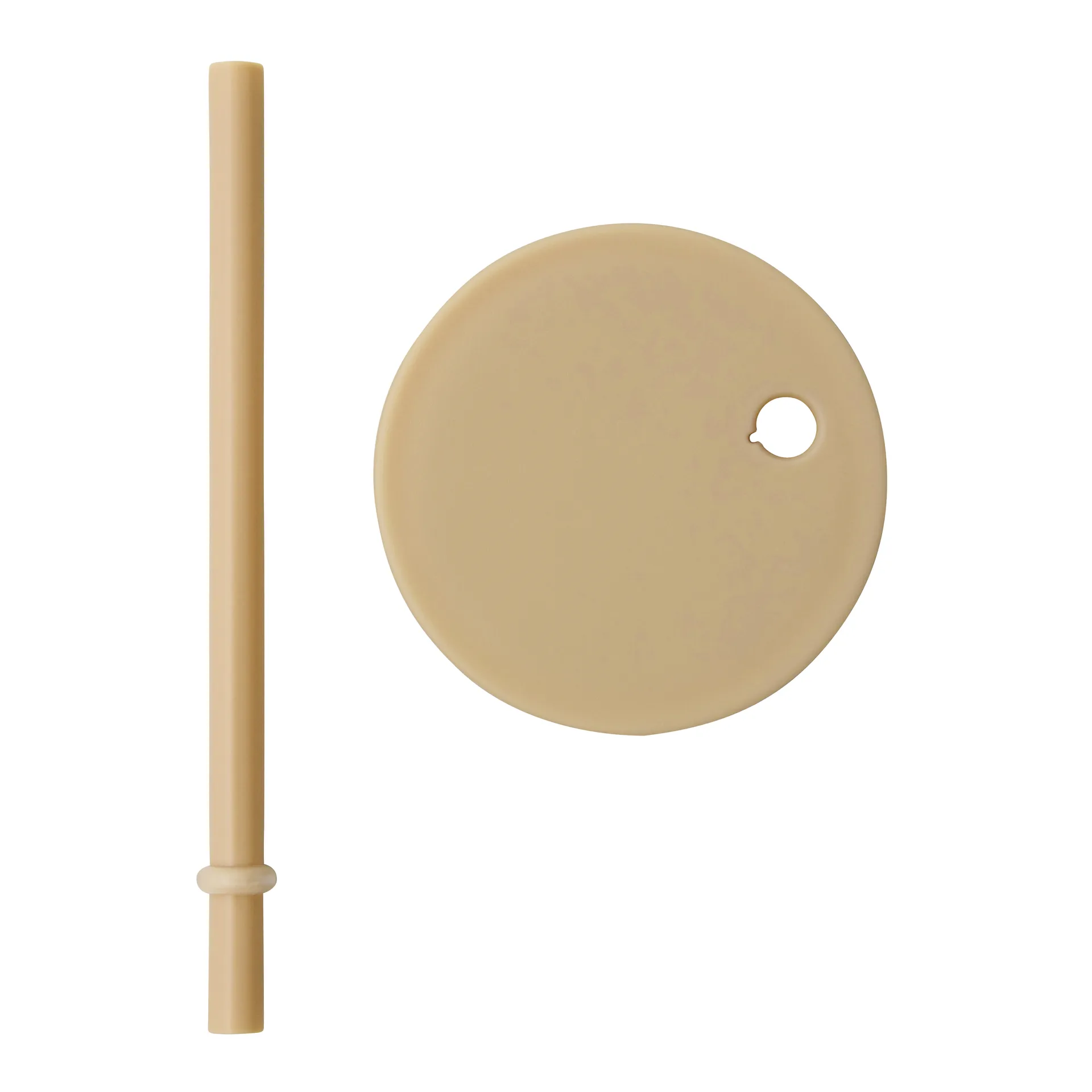 Design Letters słomka z pokrywką, Beżowy Design Letters
